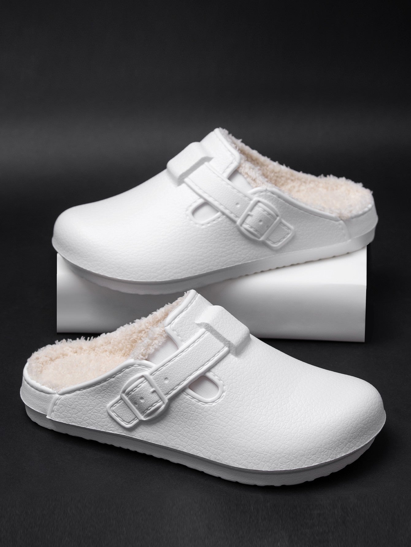 Men Plush Lined Outdoor Anti-slip Garden Shoes Warm Fuzzy Slippers For Women Winter New Cotton Slippers Fuzzy Home Slides