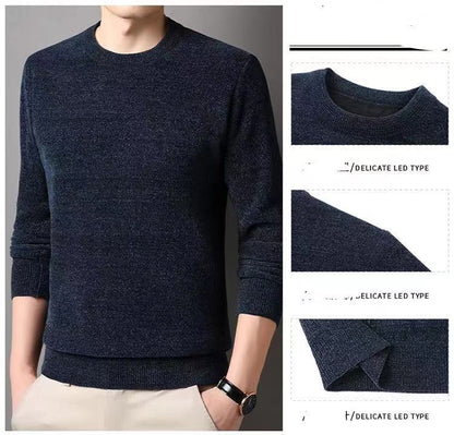 Men's 100% pure Mink Cashmere Sweater O-Neck Pullovers Knit Large Size Mink Sweater Winter Male Tops Long Sleeve Jumpers 4XL