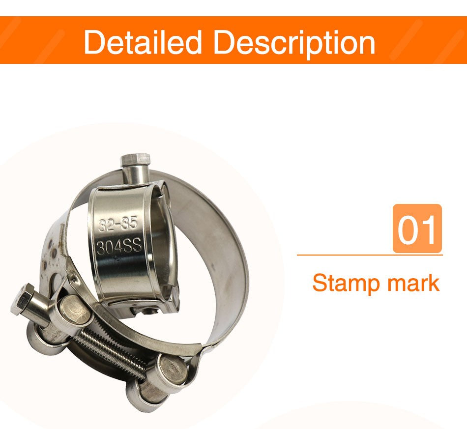 ZSDTRP 26-63mm Stainless Steel Motorcycle Exhaust Clamp Clip For Slip-on Motorcycle Muffler Clamp Kit