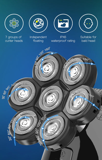 Kensen 5 In 1 Electric Shaver 7D Floating Cutter Head Rechargeable Shaver Kit For Men IPX6 Waterproof Beard Trimmer head shavers