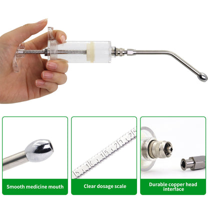 10/20/30/50/100ml Seringa Automática Avícola Com Agulha Injetor Animal Ajustável Vacina Injeção Ferramenta Veterinária Para Aves Gado