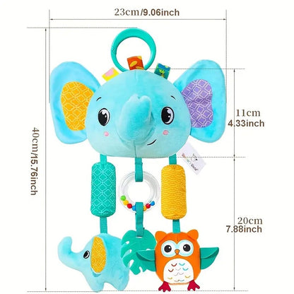 Chocalho Espiral para Berço Brinquedos de Bebê com Desenhos Animados de Animais, Chocalho de Carrinho de Bebê, Brinquedos de Carro para Recém-Nascidos