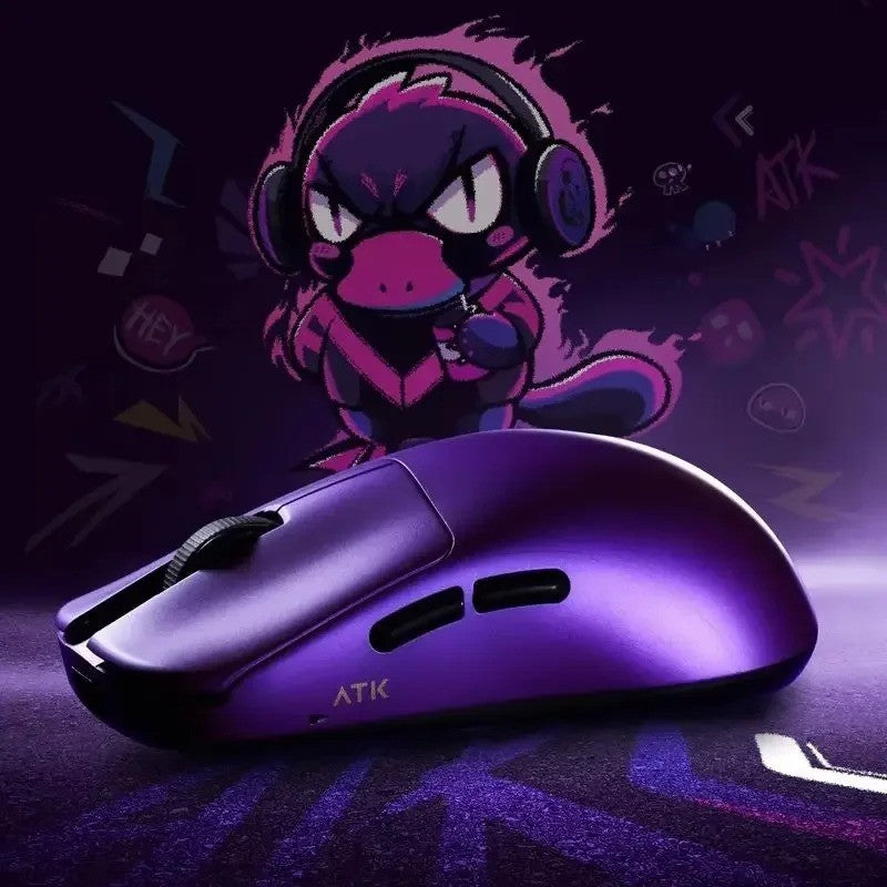 New Atk DUCKBILL Ultra Lightweight PAW3950 Wireless Gaming Mouse Esports Dual-Mode Ergonomic Long-Lasting Battery RGB Mouse Gift