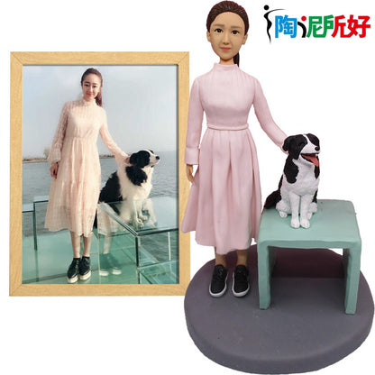 Custom Handmade Bobblehead Figure, Personalized Clay Doll on Photos, Real Person Figurine 3D Customization, Christmas Gift for M