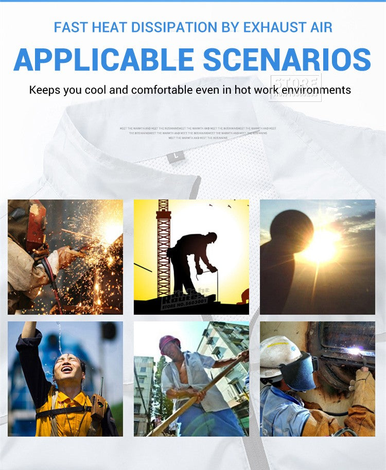 2024 Cool Vest Wearable Cooling Fan Vest Air-conditioned Clothes Cooling 13 Hours for High Temperature Work Fishing Vest Hiking