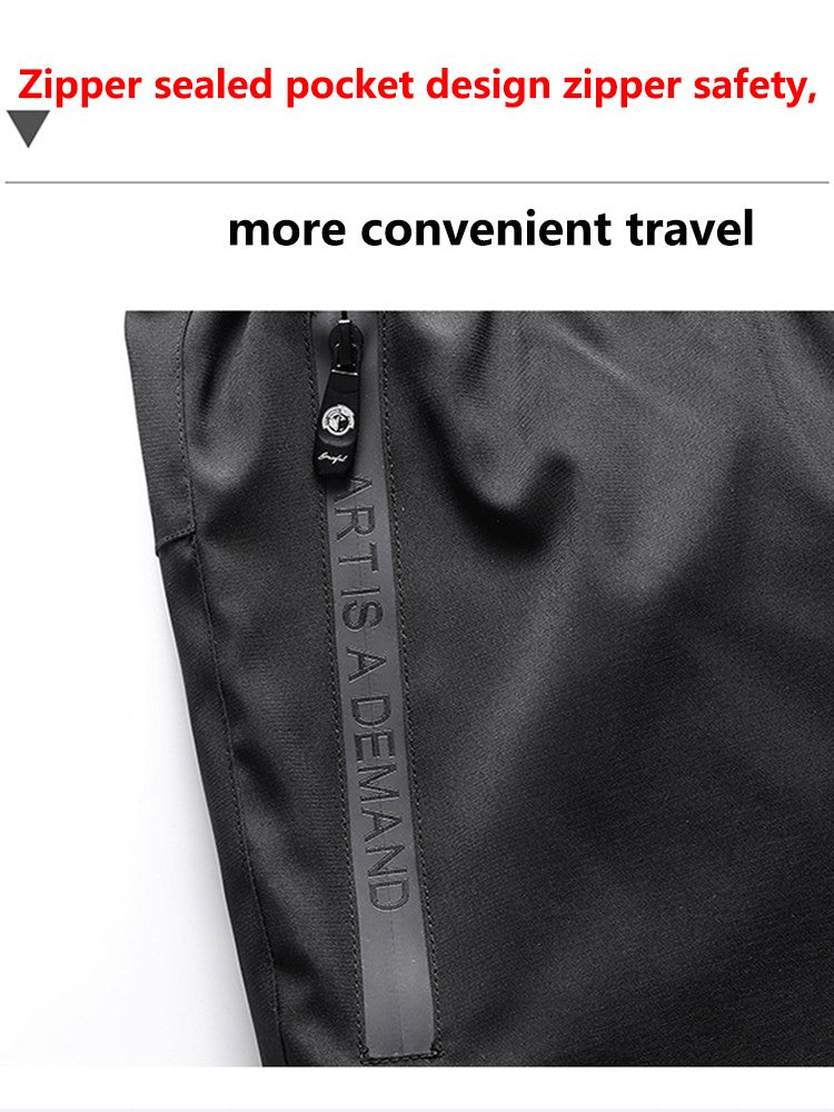 Autumn And Winter New Men's Solid Color Drawstring Pants Outdoor Fitness Jogging Pants Thickened Big Yards Down Pants