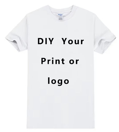 EU size 100% pure cotton custom T-shirt front and back team school uniform store logo text photo for men's personalized high-end