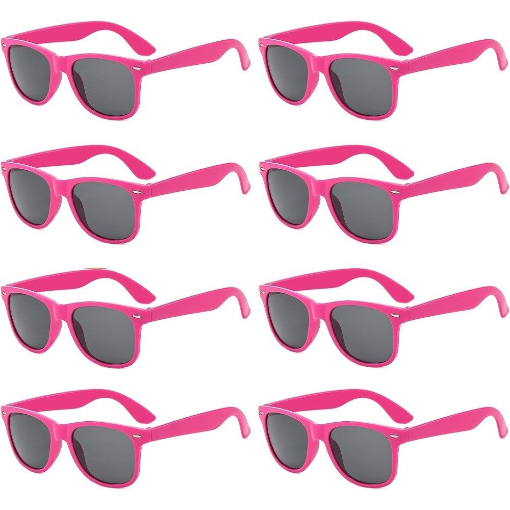 1/8pcs Neon Colors Party Sunglasses Black Studs Retro Unisex Rainbow Street Shot Gift Wedding Favors for Guests
