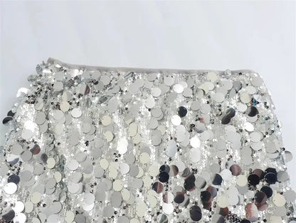 Silver Sequin Skirt Woman High Waist Mini Skirt Woman Fashion Shiny Glitter Eleg
