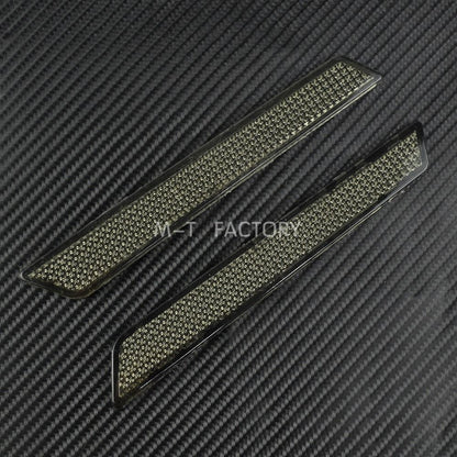 Motorcycle 2PCS Hard Saddlebag Smoke Guard Latch Covers Reflector For Harley Touring Road King Road Street Glide FLT 2014-2018