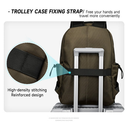 Simple Style Waterproof Large Capacity Men Travel Backpack Black Brown Outdoors Knapsack 16 Inch Laptop Teenagers School Bag