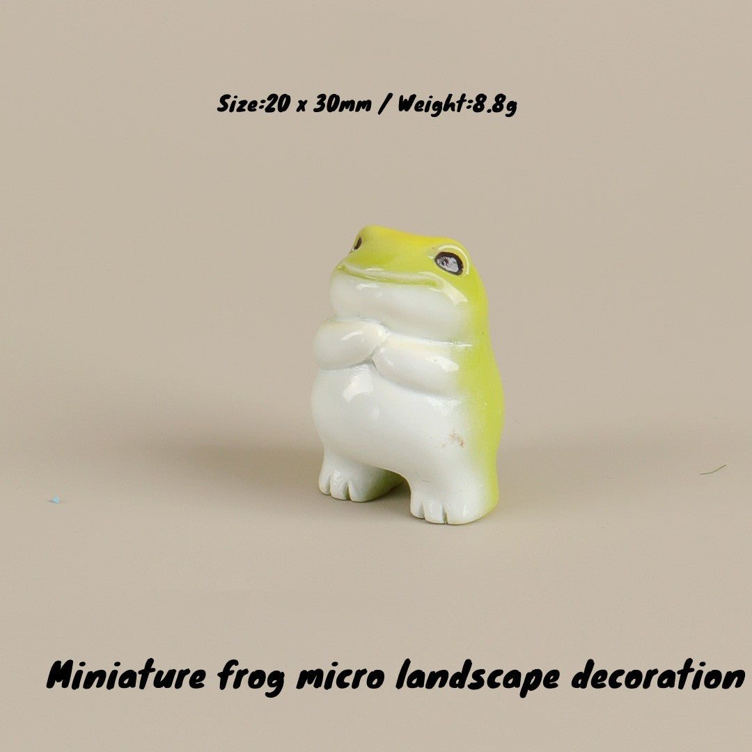 6PCS Miniature Frogs Micro Landscape Decoration Kawaii Forg Fairy Garden Accessories Mini Forg Desk Decoration