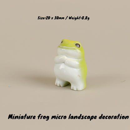 6PCS Miniature Frogs Micro Landscape Decoration Kawaii Forg Fairy Garden Accessories Mini Forg Desk Decoration