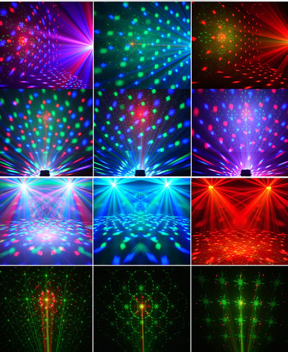 Dj Party Disco Ball Lights with Pattern and Sound Activated LED Stage Strobe Light Christmas Rave/Home Karaoke/Dance/Club Bar