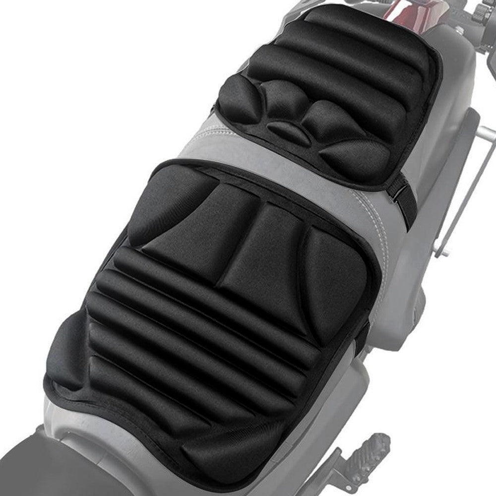 2 peças/conjunto de almofada de assento de motocicleta, almofada de assento de bicicleta para passageiro 3D, proteção de assento à prova d'água e com absorção de choque a ar