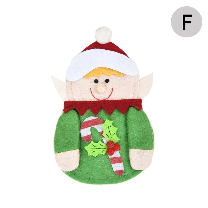 1/3pc Christmas Cutlery Set XMAS Elder Snowman Elk Doll Knife Fork Cutlery Set Cloth Art Knife And Fork Set Decoration For XMAS