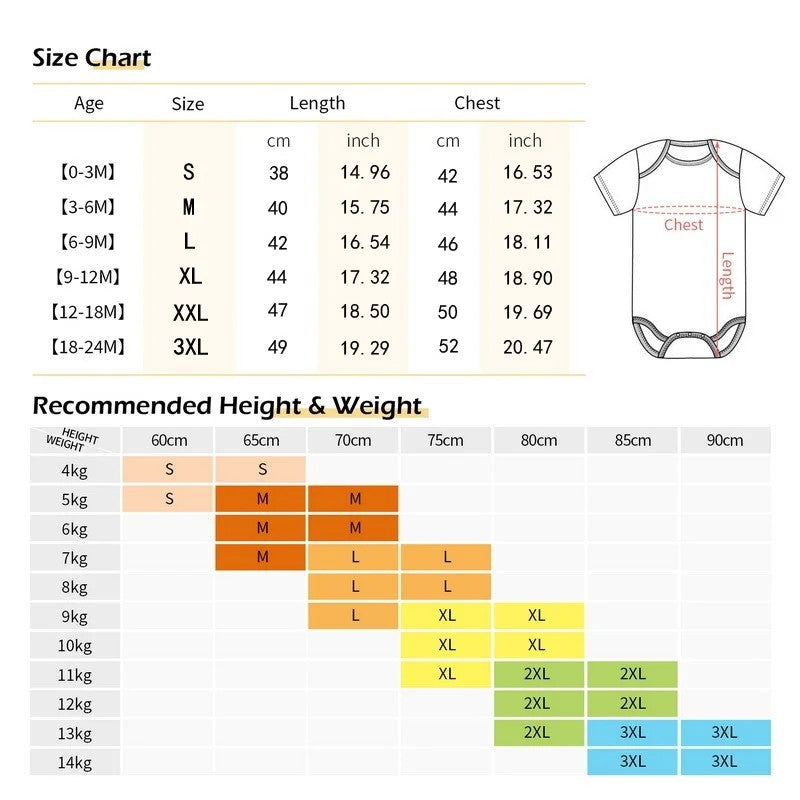 Newborn Baby Boys Girls Clothes Infant Cartoon Daddy and Me Print Funny Short Sleeve Bodysuit Summer Romper Infant Jumpsuit