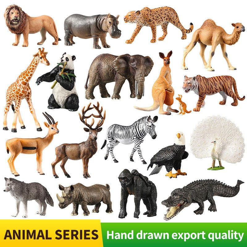 Conjunto de Brinquedos Montessori de Animais Selvagens - Leão Elefante Antílope Miniaturas de Animais Figuras de Ação Zoológico Presente Educacional para Crianças