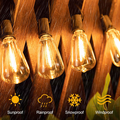Shatterproof ST38 Plastic Outdoor String Lights Waterproof LED Garden Light Garland Connectable Retro Festoon Decoration Light