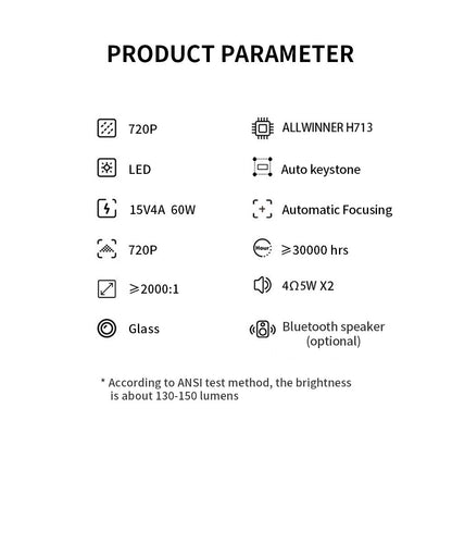 Projetor Salange 4K K2 Smart Android 11 Bateria Embutida Alto-falante Bluetooth WIFI Foco Automático Correção Trapezoidal Estilo Livre para Filmes ao Ar Livre