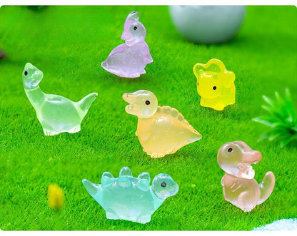 10-100PCS Creative Glow in The Dark Dinosaur Figurines Luminous Mini Resin Dinosaurs Toys for Christmas Fairy Garden Decor Gifts
