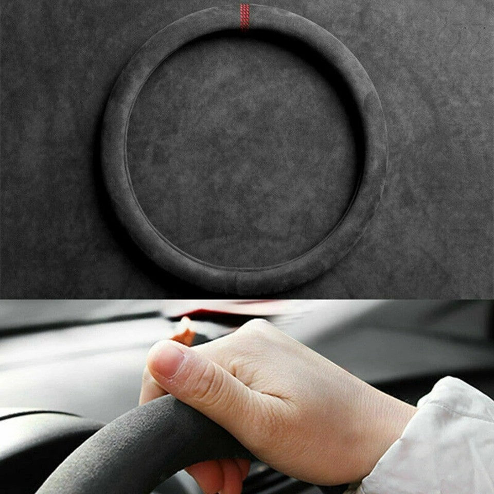 Capas para Volante de Carro Couro Bovino Camurça Capa de Volante Universal 37-38cm Respirável Acessórios para Carro