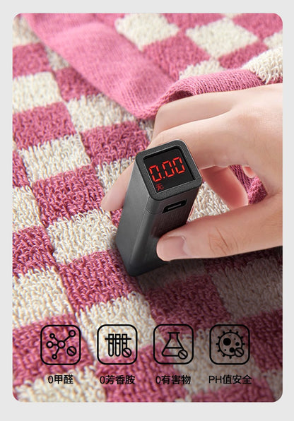 Battilo Plaid Cotton Bath Towels Set Soft Absorbent Daily Cleansing Face Hand Towel Set Patterned Lightweight Towel for Bathroom