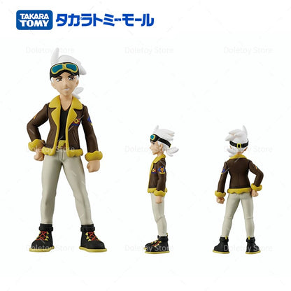TOMY Pokémon Boneco Treinador Friede Ash Ketchum Leon Liko Cynthia Takara Tomy Bonecos de Ação PVC Série Coleção Monstro Brinquedos