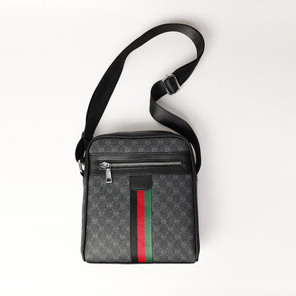 Luxury Design Men's Crossbody Bags Fashion Plaid Letter Printed Crossbody Bag Men Square Shoulder Bag Male Sling Messenger Bag