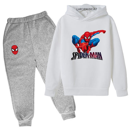 Autumn winter children's hoodie Spider-Man clothing leisure outerwear sweatshirt +pants set  Suitable 3-12 years Boys girls gift