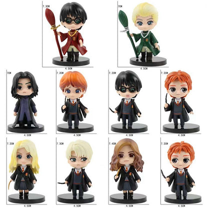 Hot 3 unidades/10 unidades Harryy Q Estilo Potter Posket Hermione Ron Hedwig Figura de Vinil Brinquedo Decoração de Bolo Carro Modelo Boneca de PVC Presentes Brinquedos