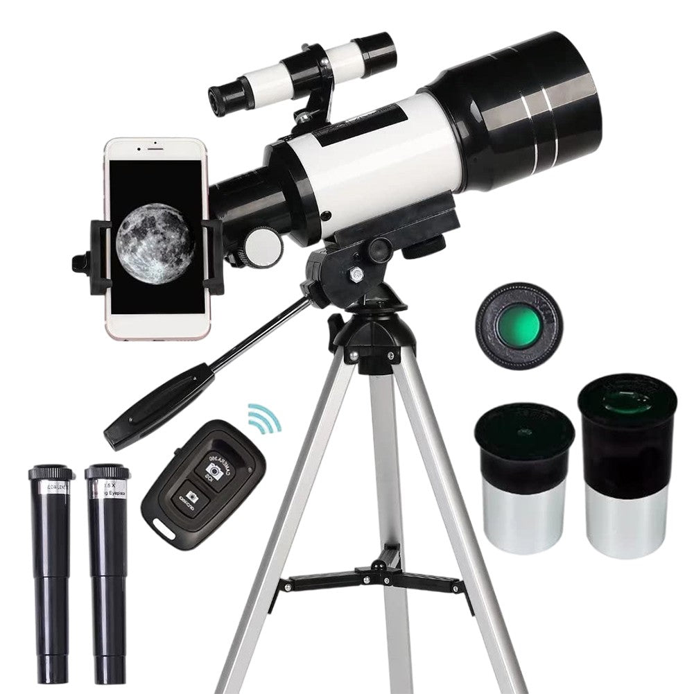 Telescópio de Viagem 300mm Portátil Telescópio Refrator de Abertura 70mm Profissional Telescópio de Viagem para Iniciantes em Astronomia