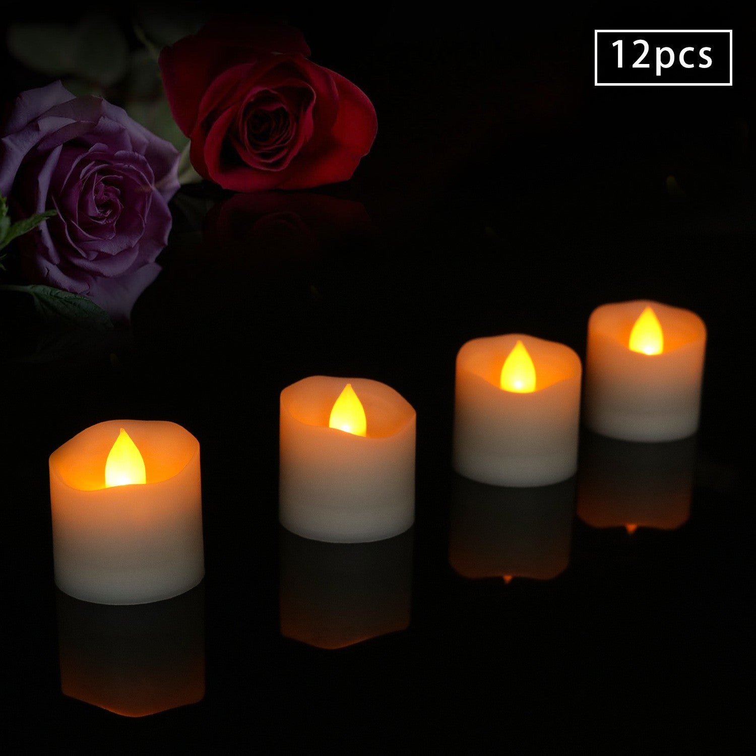24Pcs Flameless LED Candle Lights Creative Wishing Led Tea Lamp Warm White Halloween Wedding Christmas Decoration Candle Light
