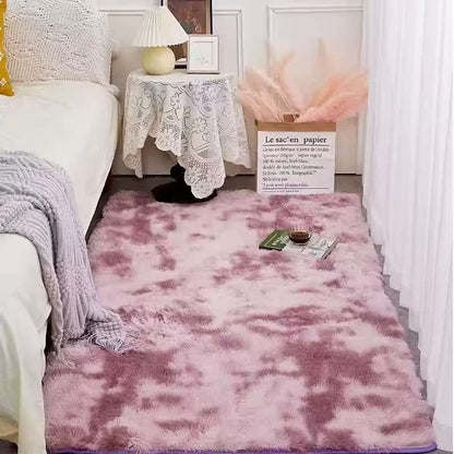 VIKAMA Tie-dyed Fluffy Carpets For Living Room Decor Bedside Rug Warm Plush Floor Mats Children's Room Play Mats Furry Carpet