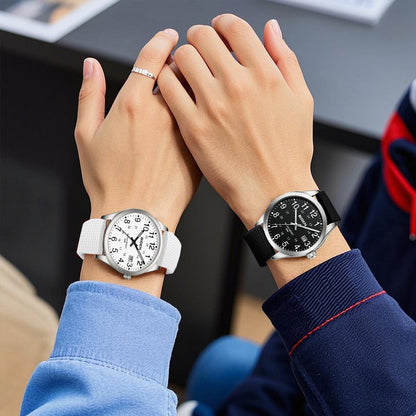 BIDEN Men's Watch Simulated Quartz Sports Men's and Women's Watch 30 Waterproof Second Hand Luminous Easy to Read Dial