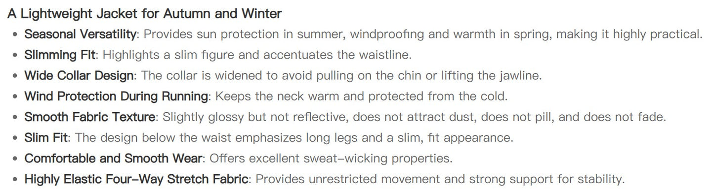 Yoga Suit Women's High-end Standing Collar Long Sleeved Sports Jacket Running Training Fitness Top Windproof Running Suit