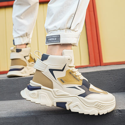 Fashion Thick Soled Men's Sneakers Height Increasing Shoes Casual Sports Shoes Versatile Men's Shoes Platform Skateboard Shoes