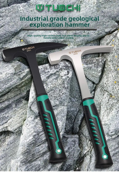 Damaly, Martelo Geológico Profissional, Martelo de Exploração, Martelo Integrado Pontiagudo Multifuncional, Martelo para Pedreiras/Mineração,