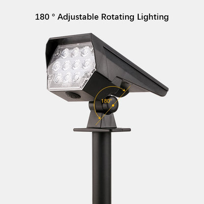 10 LEDs Solar Spotlight Outdoor, 180° Adjustable Waterproof & Anti - aging Ground/Wall Mount, for Garden Yard Landscape Lighting