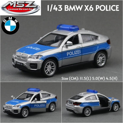 MSZ 1/43 BMW M3 M4 X6 X7 Mini Cooper SUV Carro Esportivo de Corrida Brinquedo Modelo Diecast Metal Miniatura Coleção de Fricção Presente Infantil