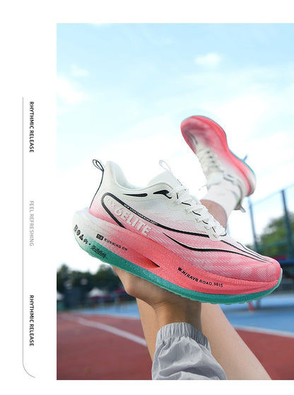 Air Cushion Carbon Plate Running Shoes Jogging Marathon Men Sports Breathable Lightweight Comfortable Nonskid Casual Sneakers