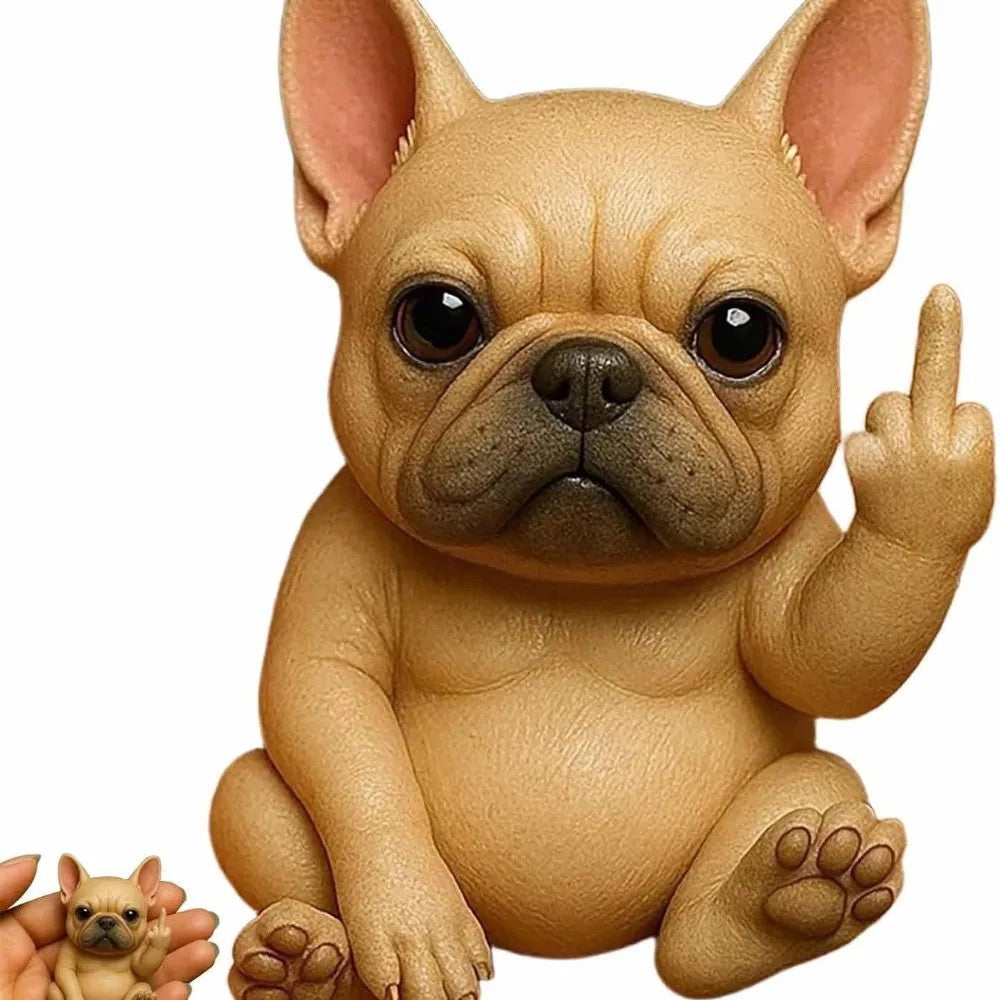 Funny Animal Middle Finger Statue - Cute Resin Mini Sculpture for Desk, Perfect Offices Prank Home Decor Modern Style Figurines