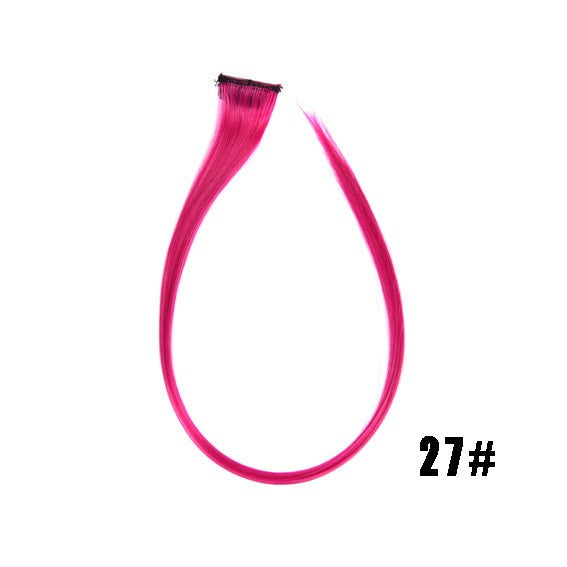 Mega Hair Tic Tac Sintético 55 cm Longo Colorido Liso Peças de Cabelo Sintéticas para Uso Diário Festas