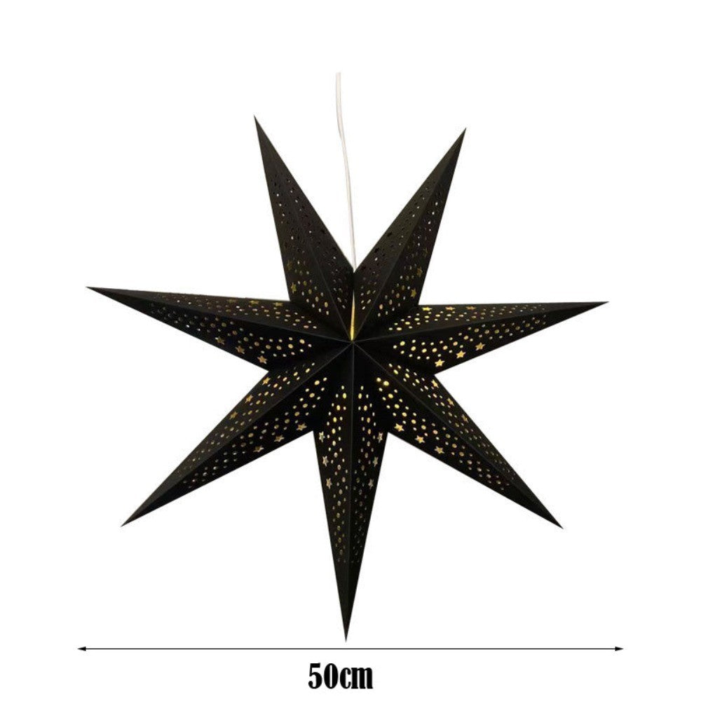 New 50/70cm Hollow Star Pendants Christmas Decorations Eid Mubarak Star Lanterns Folding Hanging Paper Stars Party Decorations