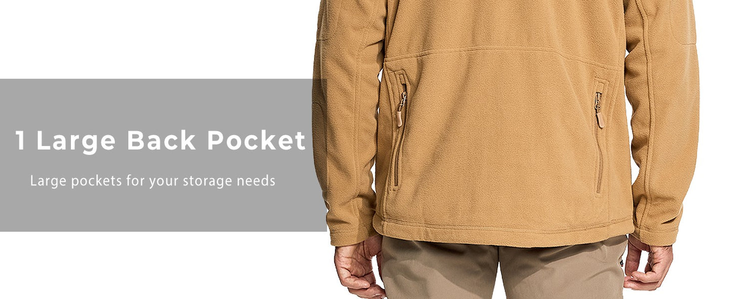 TACVASEN Winter Hooded Coats Mens Fleece Jackets Full Zip Up Multi-Pockets Fishing Hiking Climbing Outerwear Causal Parka Tops