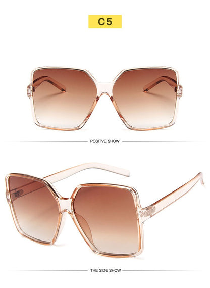 Higody Fashion Women Oversized Sunglasses Gradient Plastic Brand Designer Eyewear Female Sun Glasses UV400 Lentes De Sol Mujer