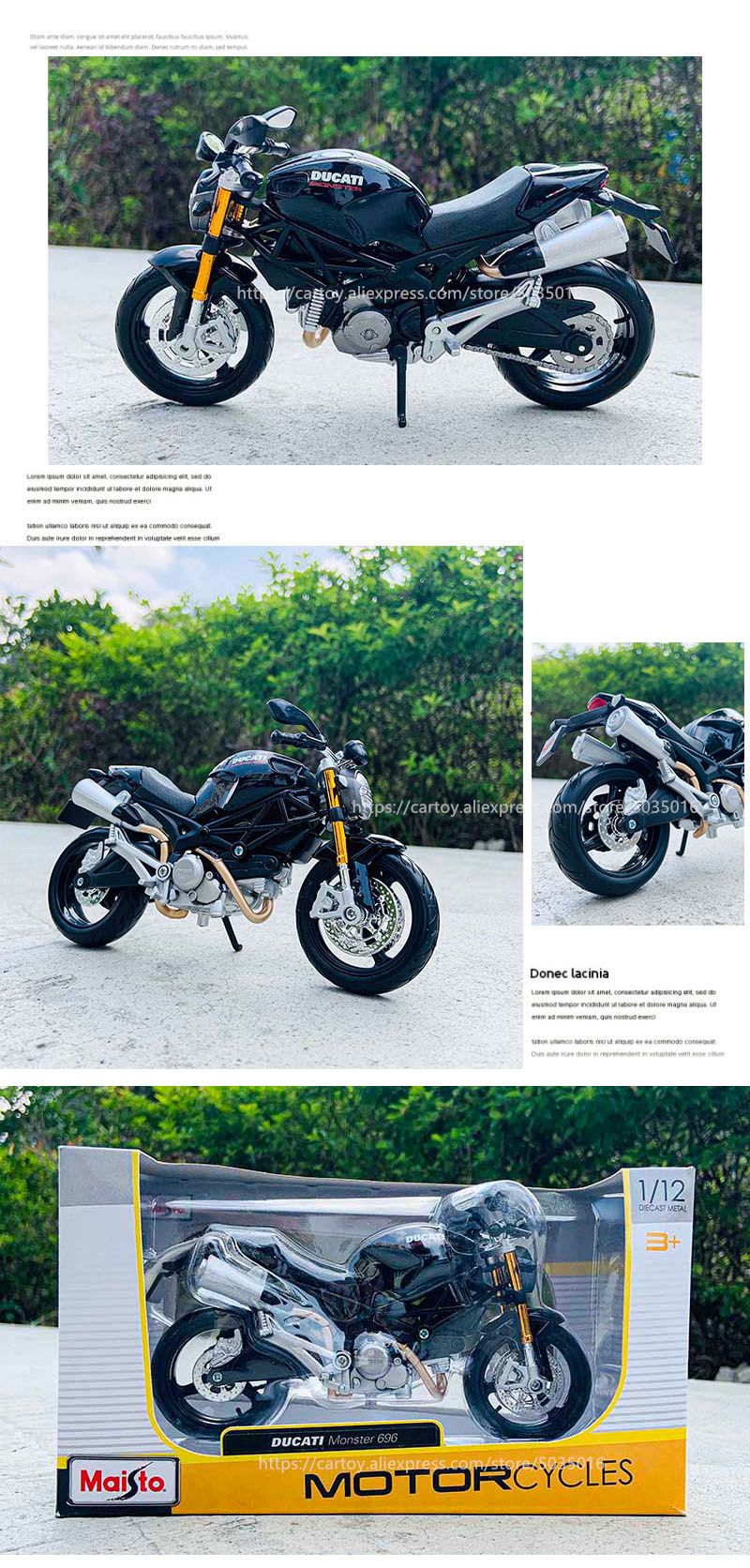 Maisto 1:12 Ducati Monster 696 Die-cast liga motocicleta modelo carro modelos coleção presente brinquedo ferramenta