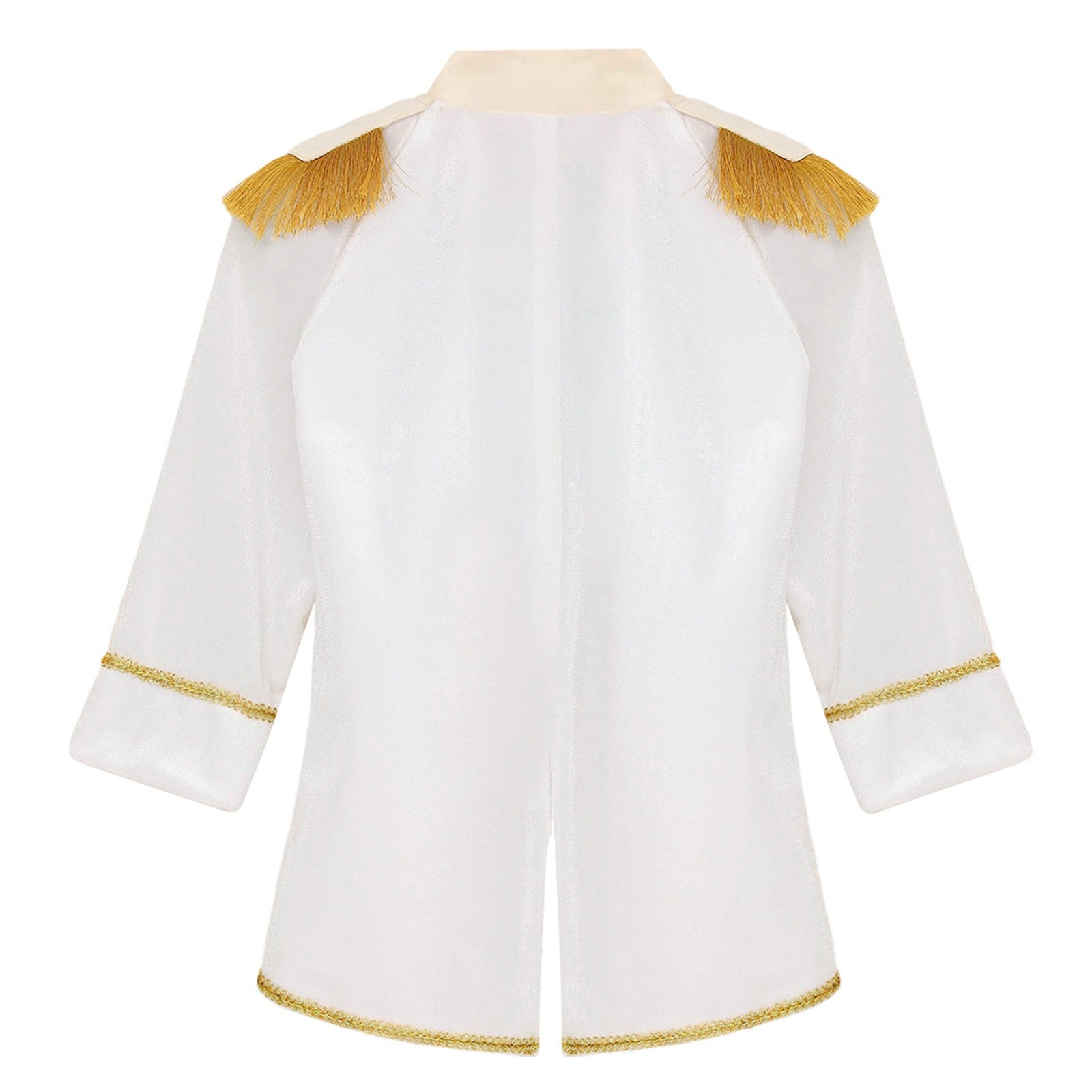 Little Boys Prince Cosplay Costume Long Sleeve Gold Fringe Braiding Velvet Tuxedo Tailcoat Royal Court Cosplay Jacket Dress Up