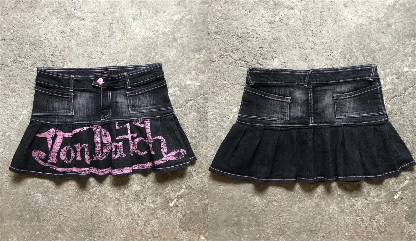 Korean Style Pink Letter Low Waist Slim Mini A Word Denim Skirt Women's Y2K New Harajuku Goth Sexy Spice Girl Fashion Streetwear