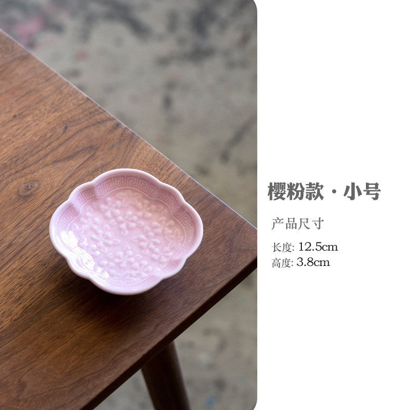 Chinese Style High Leg Fruit Dishes Ancient Pastry Plate Fruit Plate Appetizer Serving Platter Household Plates For Food Craft